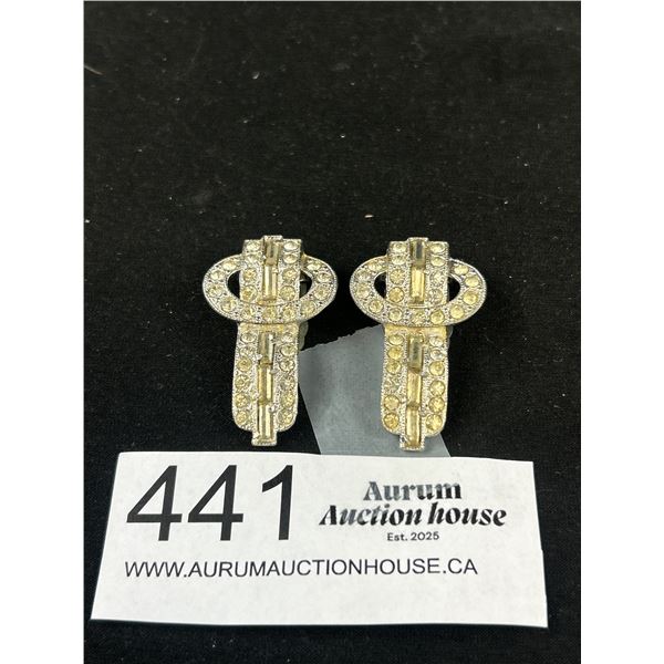 Antique Art Deco Matching Dress Clips