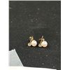 Image 2 : Marked 10K Gold Genuine Pearl Diamond Earrings