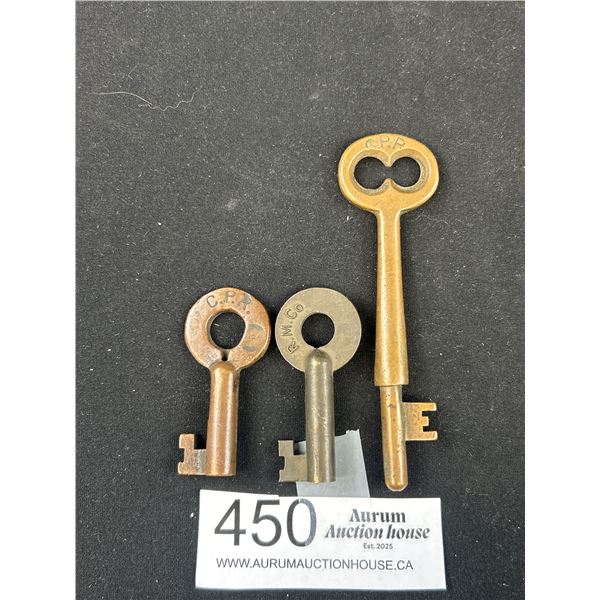Antique Canadian Pacific Railway Keys Marked