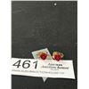 Image 4 : Vintage Gold Rose Stick Pin + Earrings Set