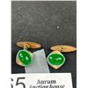 Image 2 : Antique Art Deco Jadite Rose Gold Cufflinks