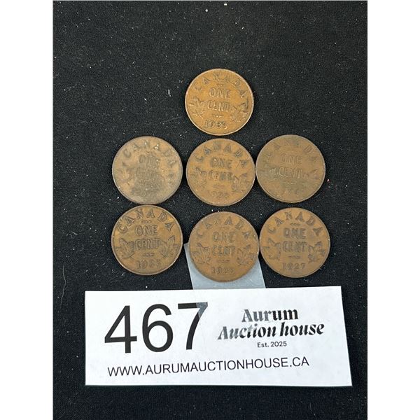 Early Canada Coins, 27,28,29,34,35,36,33
