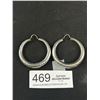 Image 1 : An Exceptional Pair Over Very Large + Heavy Sterling Hoop Earrings 2.5"