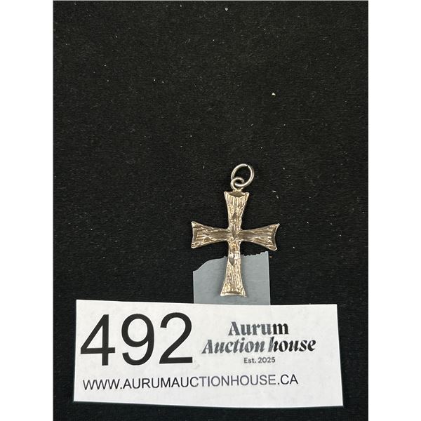 Brutalist Style Sterling Cross
