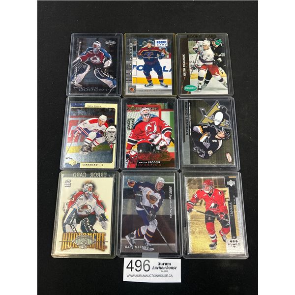 Lot of 9 NHL Goalie Rookie Cards