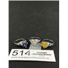 Image 1 : 3 Vintage Silver w/ Millefiori Glass Stones Rings