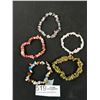 Image 1 : 5 Various Thumbled Semi Precious Stones Stretch Bracelets