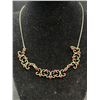 Image 2 : Vintage Ruby Red Rhinestones Filigree Design Necklace