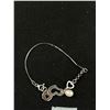 Image 2 : Dainty 925 Sterling Silver w/ Genuine Pearl Charm Bracelet Small Wrist Size 5"