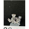 Image 2 : Vintage Scottish Acorn Brooch w/ Topaz Quartz Stone in Centre