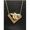 Image 2 : Vintage Rock Crystal Stone Pendant w/ Chain Necklace