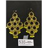 Image 1 : Huge High Karat Yellow Gold Pair of Chandelier Earrings
