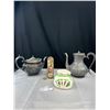 Image 1 : Vintage Ekosta Kitchen Egg Timer + Silver Plated Teapots and Porcelain Deck of Cards Piggy Bank
