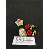Image 1 : 4 Vintage Flower Brooches