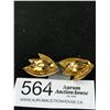 Image 2 : Vintage Oscar De La Renta Clip On Earrings Black Enamel w/ Rhinestones Signed