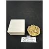Image 1 : Hand Carved Fish Lotus Leaf Pendant 2 Sided 2.5"