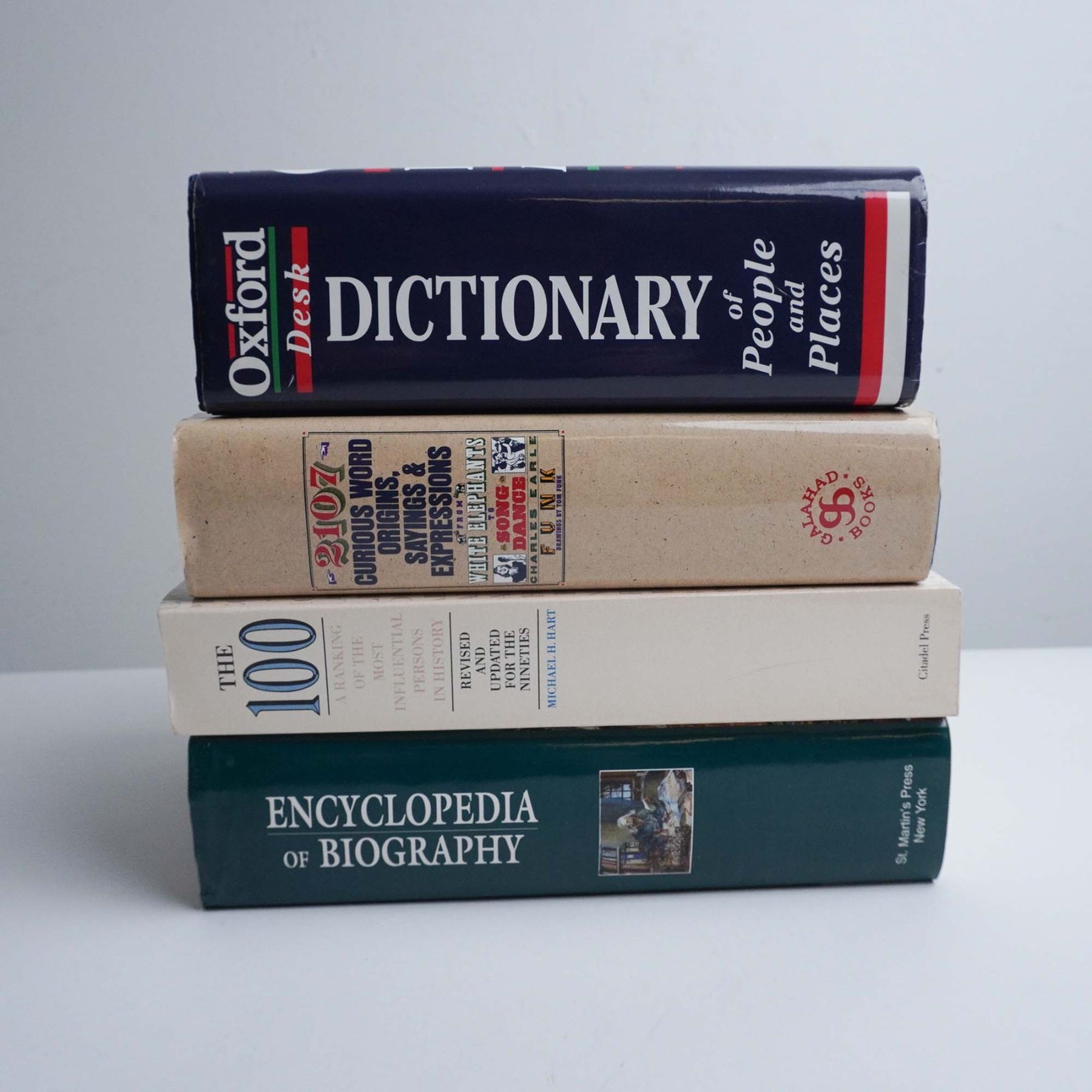 Bio Reference Books Set of 4 Reference Books on Language, Biography, and History