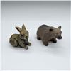 Image 1 : 2pc Vintage Ceramic and Resin Animal Figurines