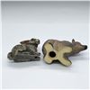 Image 3 : 2pc Vintage Ceramic and Resin Animal Figurines