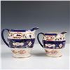 Image 1 : 2pc Sadler Pitchers, Cobalt Blue with Floral and Gilt Detail