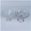 Image 2 : 2pc Glass Crystal Pedestal Dishes
