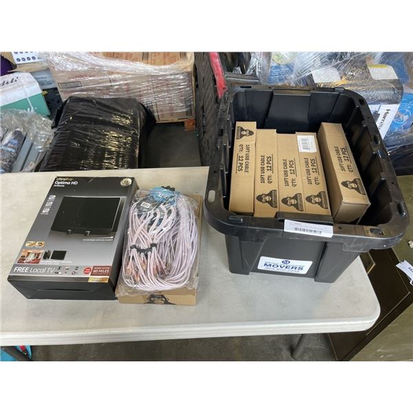 70 NEW 10 INCH LONG USB CABLES AND 1 OPTIMA HDTV ANTENNA