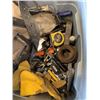 Image 2 : TOTE FULL OF TOOLS AND TOOL BELTS ETC