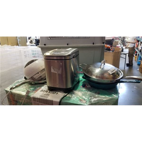 CUISINART BREAD MAKER, TRAMONTINA FRY PAN AND MORE