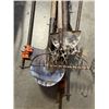 Image 2 : BUNDLE OF GARDEN TOOLS AND PIPE CLAMPS