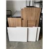Image 1 : IKEA BROWN CABINET PARTICLE BOARD PIECES, AND 2 LAMINATE COUNTER TOPS 30 INCH WIDE EACH