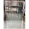 Image 3 : ETHCED GLASS SHOWER DOOR AND SIDE PANEL, PANEL 51 X 53 AND DOOR IS 32 WIDE AND 65 INCH