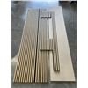 Image 1 : 16 INCH X 8FT 1/2 MDF BOARD, AND 3 CUT PIECES OF ACCOUSTICAL PANELLING