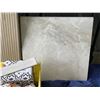 Image 2 : LARGE FORMAT PORCELAIN TILE, 3 ARE 24X24 2 ARE 16 X 48 INCH, AND CRATE OF GROUT AND GLOSSY WHITE WAL