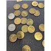 Image 2 : ASSORTED WORLD CURRENCY AND WOODEN TOKENS