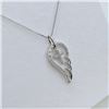 Image 1 : STERLING SILVER NATURAL DIAMOND (0.07CT) ANGLE WING WITH CROSS PENDANT AND STERLING SILVER CHAIN, W/