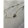 Image 2 : STERLING SILVER GOLD EDGED BEAD PENTANT MARKED IBB TH 925 W/ SS CHAIN MARKED 925 IN BOX