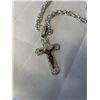 Image 2 : HEAVY EXTRA LENGTH SILVER PLATED LINKS CHAIN WITH CROSS PENDTANT