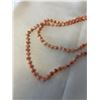 Image 2 : GENUINE VINTAGE PINK CORAL BEADED NECKLACE EXTREME LENGTH 37"