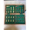 Image 2 : CASED TRAVEL CHESS SET, COMPLETE, AND BROACH