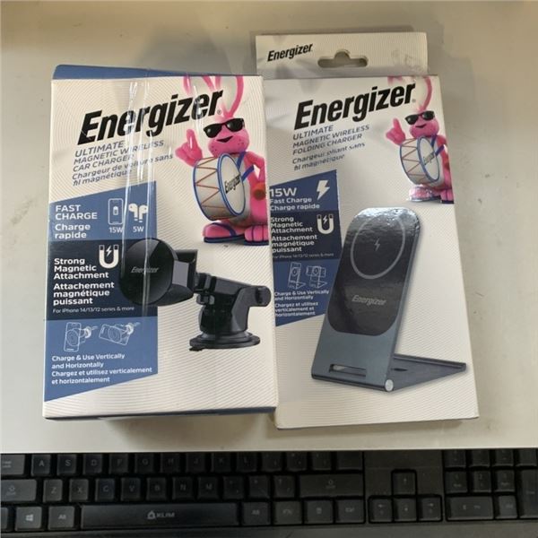 ENERGIZER MAGNETIC CAR FAST CHARGER AND ULTIMATE FOLDING WIRELESS CHARGER