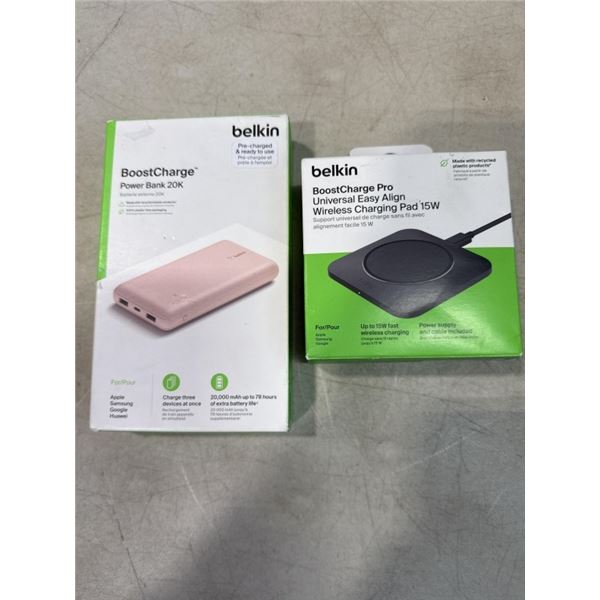 BELKINPOWER BANK 20K AND BOOST CHARGE PRO WITH UNIVERSAL EASY ALIGN WIRELESS CHARGING PAD 15W