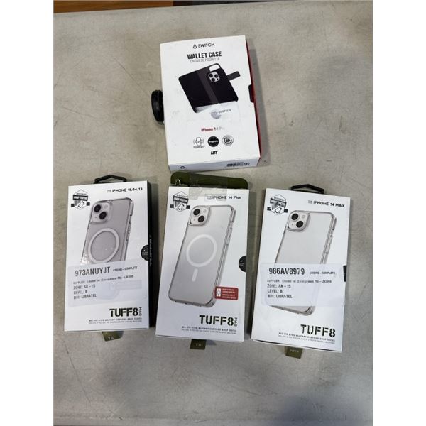 WALLET CASE FOR IPHONE 14 PRO AND 3 CASES FOR 14, 14 MAX AND 15/14/13