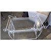 Image 2 : ROLLING PATIO TEA TROLLEY WHITE METAL AND GLASS