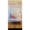 Image 1 : TOTE OF KITCHEN STORAGE AND KITCHEN SUPPLIES