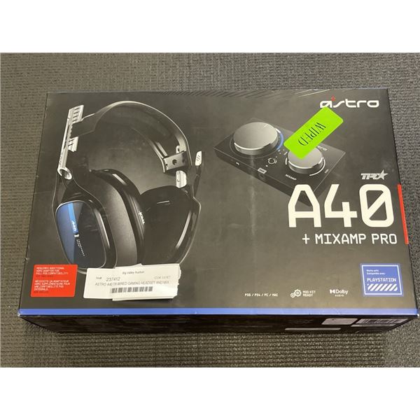 ASTRO A40 TR WIRED GAMING HEADSET AND MIX AMP PRO - TESTED WORKING, RETAIL $279