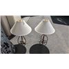 Image 1 : PAIR OF WROUGHT IRON TABLE LAMPS