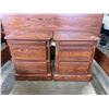 Image 2 : SET OF OAK NIGHT STANDS AND QUEENSIZE BEDFRAME