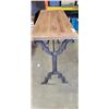 Image 2 : RUSTIC HALL TABLE, BLACK METAL BASE