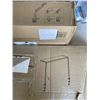 Image 2 : VIVO CLAMP ON OVER DESK SHELF AND PNEUMATIC ARM SINGLE ULTRA WIDE MONITOR DESK MOUNT