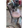 Image 2 : SEASCAPE SIGNED 'KENT' AND VINTAGE CARVED SEAT CHAIR